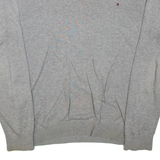 TOMMY HILFIGER Mens Jumper Grey 1/4 Zip Tight Knit M