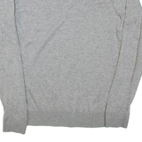 TOMMY HILFIGER Mens Jumper Grey V-Neck Tight Knit S