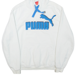 PUMA Mens White Hoodie M