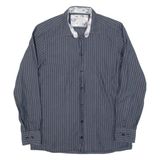 PIERRE CARDIN Mens Shirt Grey Striped Long Sleeve S