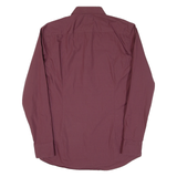 HUGO BOSS Slim Fit Mens Plain Shirt Maroon Long Sleeve M