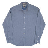 HILFIGER DENIM Mens Plain Shirt Blue Long Sleeve L
