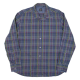 BOSS Mens Shirt Blue Check Long Sleeve L