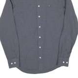 TOMMY HILFIGER Slim Fit Mens Plain Shirt Grey Long Sleeve S