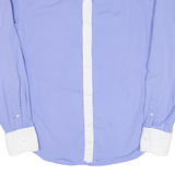 ZARA MEN Slim Fit Mens Plain Shirt Blue Long Sleeve L