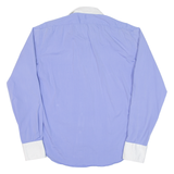 ZARA MEN Slim Fit Mens Plain Shirt Blue Long Sleeve L