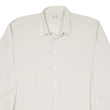 CREATION MANOR Mens Shirt Beige Striped Long Sleeve XL