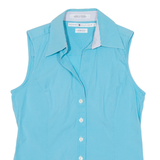 TOMMY HILFIGER Womens Plain Shirt Blue Sleeveless S