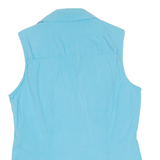 TOMMY HILFIGER Womens Plain Shirt Blue Sleeveless S