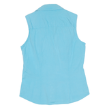 TOMMY HILFIGER Womens Plain Shirt Blue Sleeveless S
