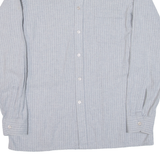 BARBADOS Mens Shirt Grey Striped Long Sleeve M