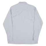 BARBADOS Mens Shirt Grey Striped Long Sleeve M