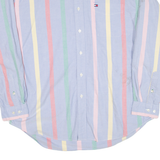 TOMMY HILFIGER Mens Shirt Blue Striped Long Sleeve L