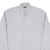 Mens Shirt Grey Striped Long Sleeve M
