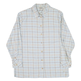 Womens Flannel Shirt Blue Check Long Sleeve M