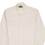 Mens Plain Shirt Beige Long Sleeve M
