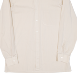 Mens Plain Shirt Beige Long Sleeve M