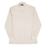 Mens Plain Shirt Beige Long Sleeve M