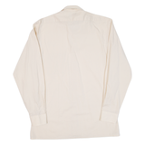 Mens Plain Shirt Beige Long Sleeve M