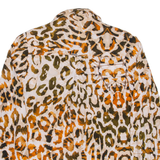 GUESS Womens Shirt Orange Animal Print Long Sleeve S