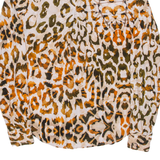 GUESS Womens Shirt Orange Animal Print Long Sleeve S