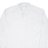 Mens Shirt White Striped Long Sleeve XL