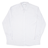 Mens Shirt White Striped Long Sleeve XL