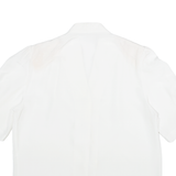 Padded Shoulders Womens Plain Shirt White Silk Floral M