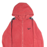 REEBOK Womens Fleece Jacket Red Hooded XL