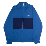 NIKE Mens Track Jacket Blue Jersey Colourblock XL
