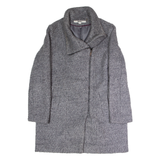 DKNY Womens Overcoat Coat Grey Wool UK 14