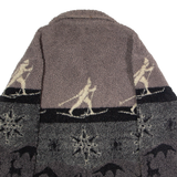 THE BARRAGE CO Winter Print Womens Fleece Jacket Grey Crazy Pattern M