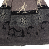 THE BARRAGE CO Winter Print Womens Fleece Jacket Grey Crazy Pattern M
