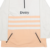 SPORTY Womens Sweatshirt White 1/4 Zip M