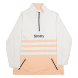 SPORTY Womens Sweatshirt White 1/4 Zip M