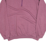 Womens Sweatshirt Purple 1/4 Zip XL