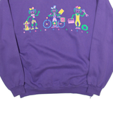 GRAIN DE SABLE Womens Sweatshirt Purple Collared 90s XL