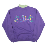 GRAIN DE SABLE Womens Sweatshirt Purple Collared 90s XL