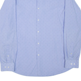 HUGO BOSS Mens Shirt Blue Spotted Long Sleeve L