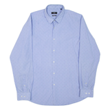 HUGO BOSS Mens Shirt Blue Spotted Long Sleeve L
