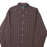 POLO RALPH LAUREN Ellington Mens Shirt Purple Check Long Sleeve S