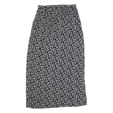 MONSOON Womens Maxi Skirt Black Long Viscose Floral UK 10