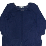 BODEN Womens Top Blue 3/4 Sleeve Silk UK 16