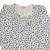 PHASE EIGHT Bird Deisgn Womens Printed Top Cream Long Sleeve UK 12