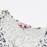 PHASE EIGHT Bird Deisgn Womens Printed Top Cream Long Sleeve UK 12