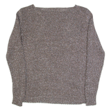 FRED PERRY Womens Jumper Brown Open Knit M