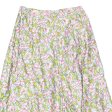 Womens A-Line Skirt Pink Knee Length Floral S