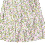 Womens A-Line Skirt Pink Knee Length Floral S