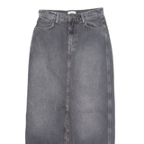 ONLY Womens Straight Skirt Grey Long Denim XS
