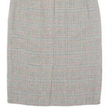Womens Straight Skirt Beige Midi Check M